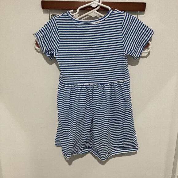 RETSUGO Little Girls A-Line Dress Cute Rainbow Dress, Blue/White, Size 5T - Picture 3 of 4